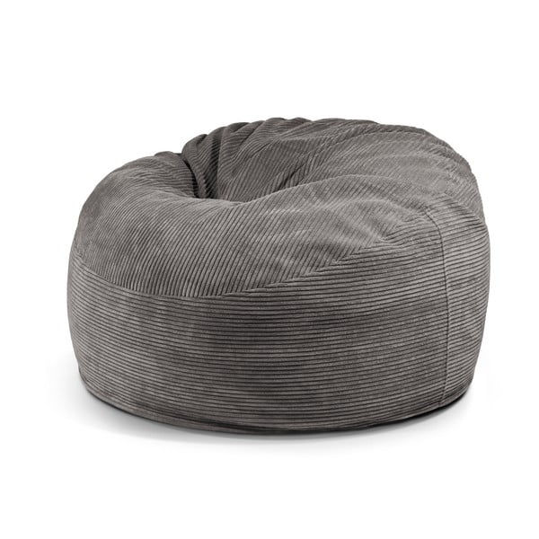 Fotoliu bean bag gri închis cu tapițerie din catifea reiată Om 110 – SLOWDOWN