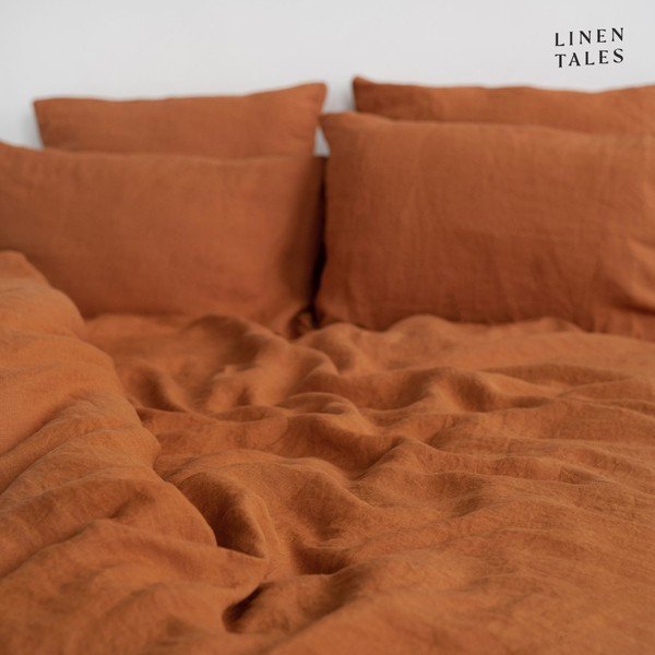 Lenjerie de pat cărămizie din in pentru pat dublu/extinsă 200x220 cm – Linen Tales-image-3