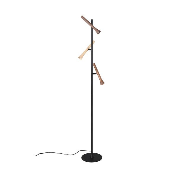 Lampadar negru LED cu abajur din metal (înălțime 150 cm) Fiato – Trio