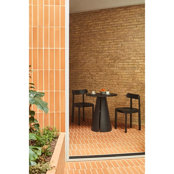 Masă de dining rotundă cu blat cu aspect de lemn de  frasin  ø 65 cm Cep – Teulat-image-2