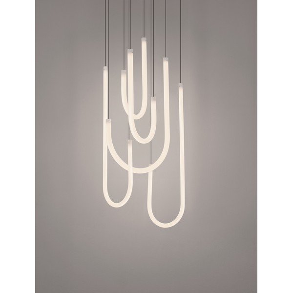 Lustră albă/negru-mat LED cu intensitate reglabilă din oțel cu abajur din sticlă acrilică ø 50 cm Topaz – Nova Luce-image-2