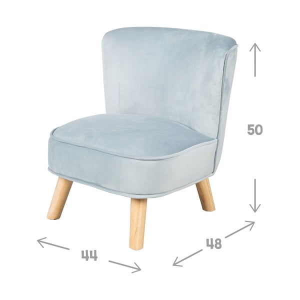 Fotoliu pentru copii  albastru deschis cu tapițerie din catifea Lil Sofa – Roba-image-4
