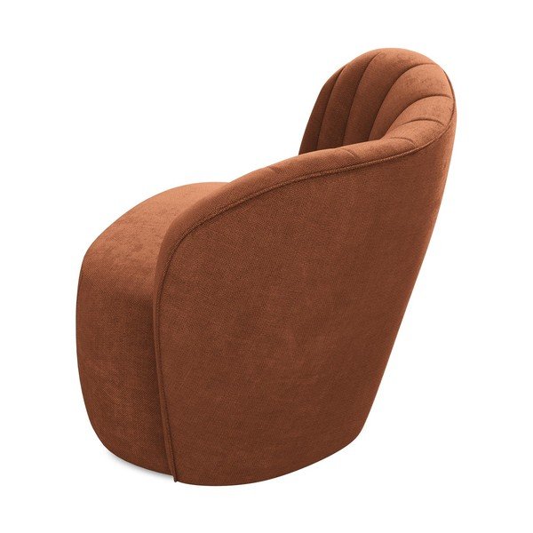 Fotoliu teracotă cu tapițerie din chenille Keloa – Makamii-image-3