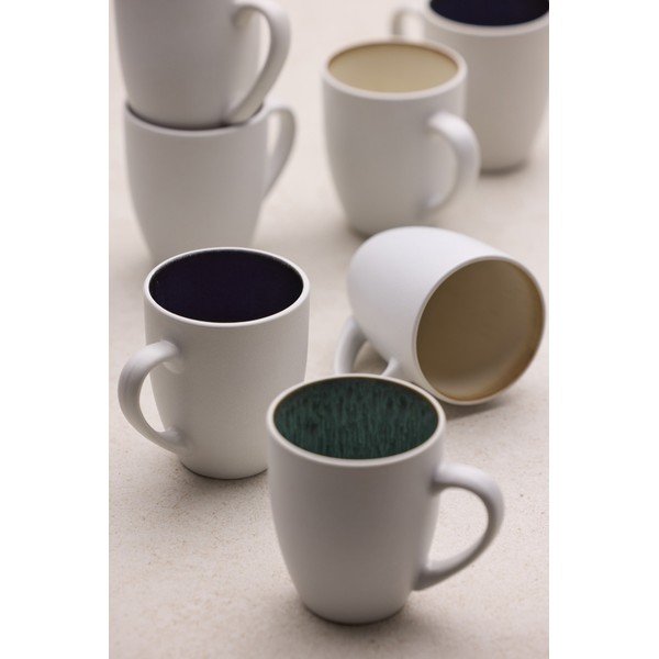 Cană albă/verde din ceramică 300 ml Gastro White/Green – Bitz-image-1