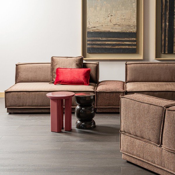 Măsuță auxiliară rotundă cu aspect lucios ø 40 cm Orivo – WOOOD-image-1