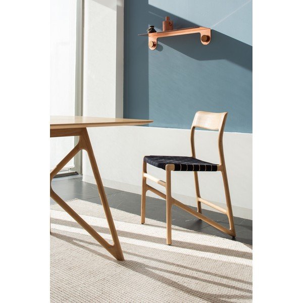 Scaun din lemn masiv de stejar Gazzda Fawn, negru-image-2