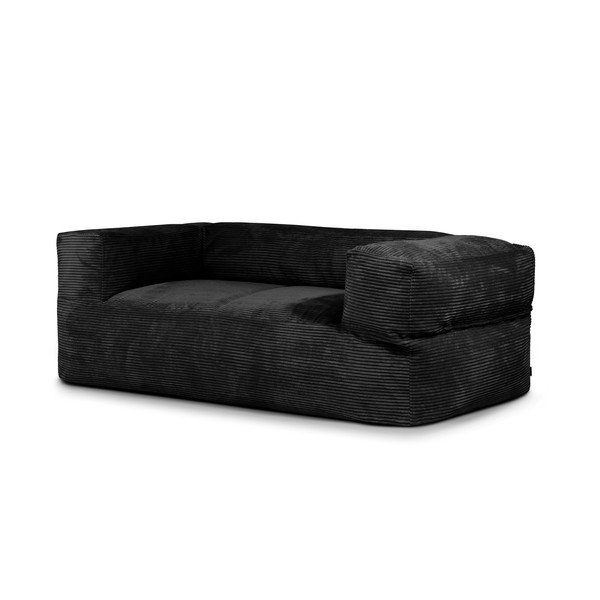Fotoliu bean bag negru cu tapițerie din catifea reiată Sofa MooG – SLOWDOWN