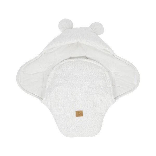 Păturică de înfășat albă din material bouclé 45x80 cm – Meowbaby-image-2