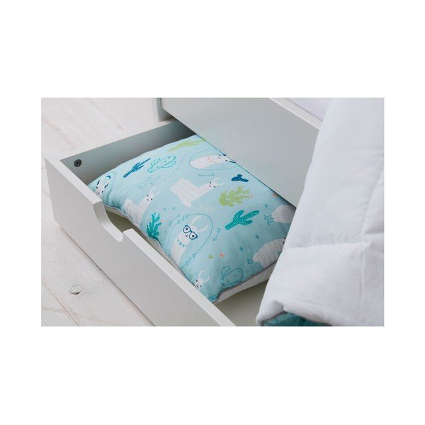 Pernă decorativă pentru copii Pinio Llamas, 40 x 55 cm, albastru-image-1