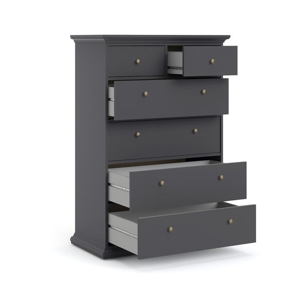 Comodă gri înaltă 96x140 cm Paris – Tvilum-image-4