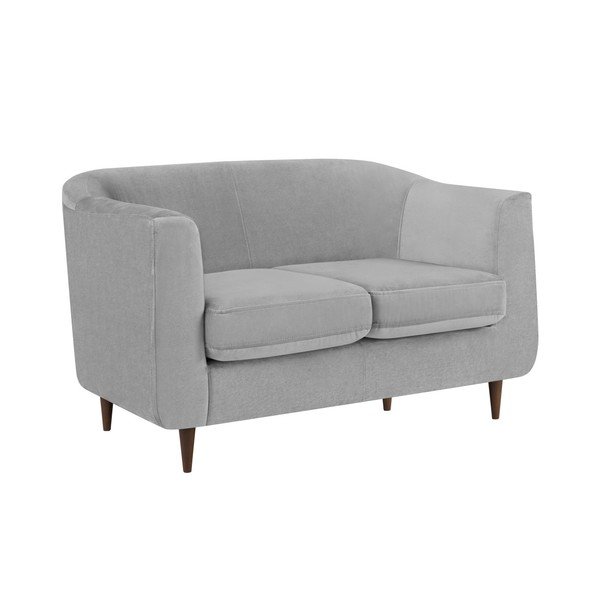 Canapea cu tapițerie din catifea Kooko Home GLAM, gri deschis, 125 cm-image-4