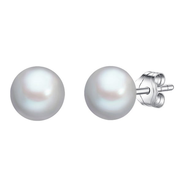 Cercei cu perlă gri argintat Chakra Pearls