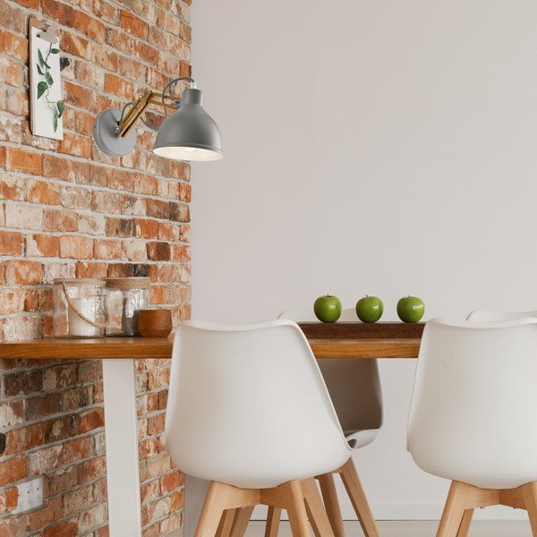 Aplică de perete gri/maro ø 15 cm Marcello – LAMKUR-image-2