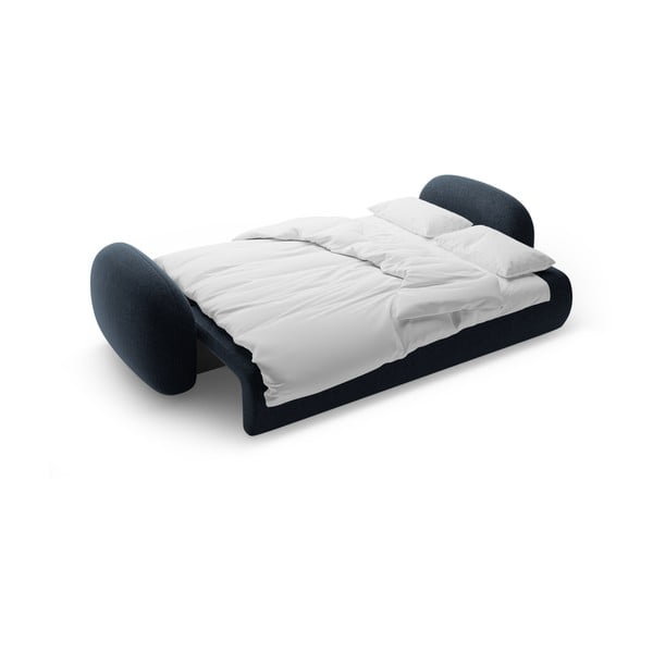 Canapea albastru-închis extensibilă/cu spațiu de depozitare cu tapițerie din chenille 262 cm Tonale – Cosmopolitan Design-image-4