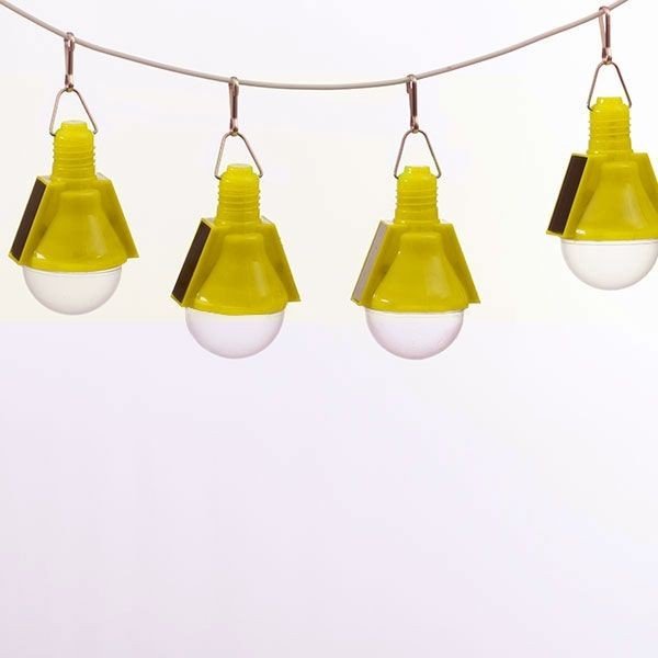 Set 4 becuri solare InnovaGoods, galben