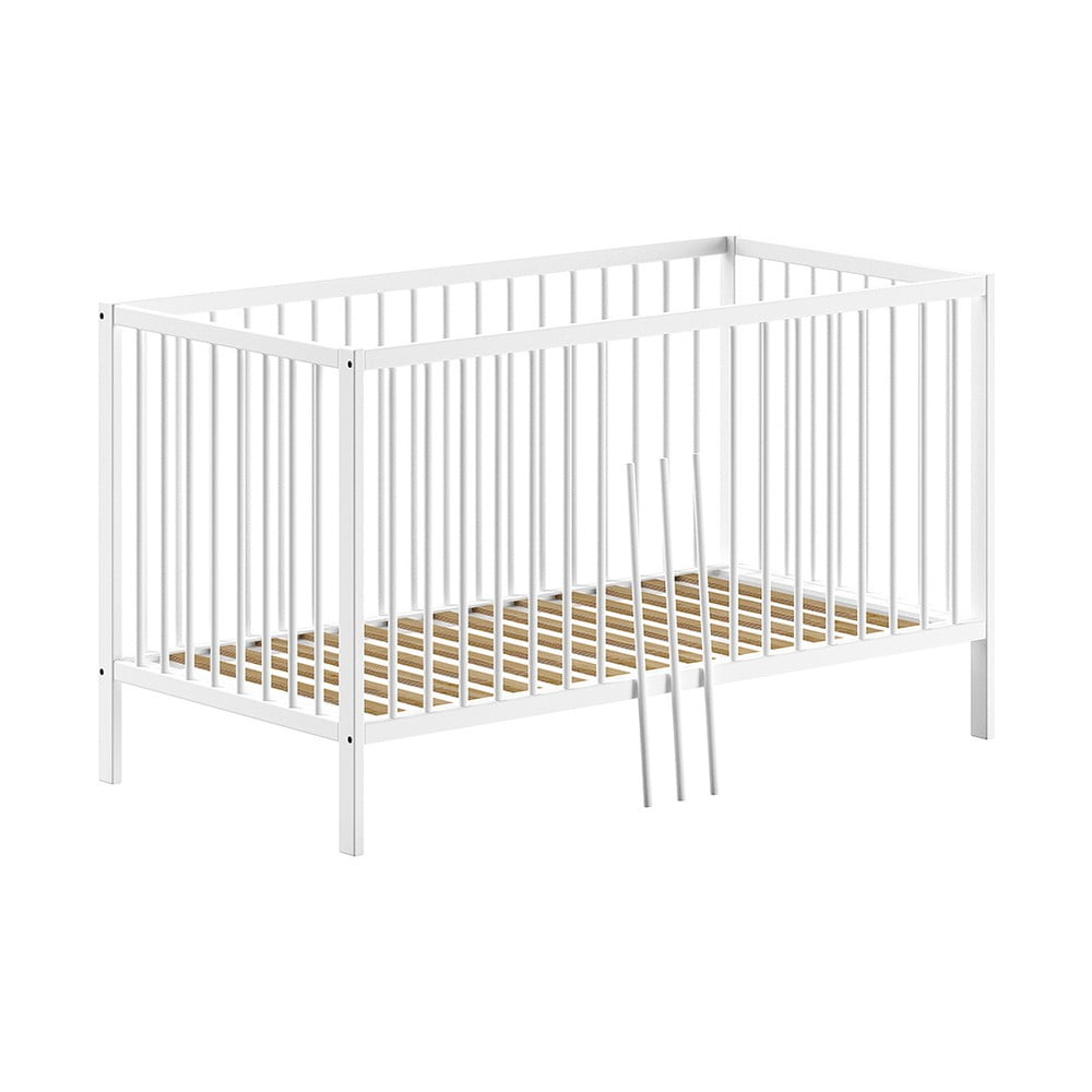 Pătuț alb din lemn de pin 70x140 cm DINO – Vipack