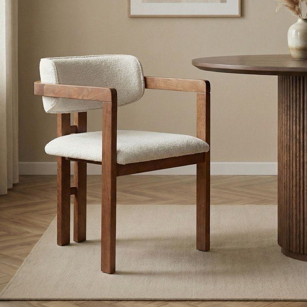 Scaun de living alb cu cotiere Toscana – Kalune Design-image-1