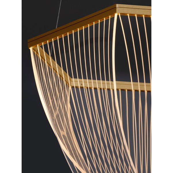 Lustră aurie LED cu intensitate reglabilă din aluminiu cu abajur din sticlă acrilică ø 52 cm Valentin – Nova Luce-image-2