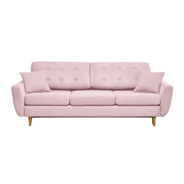 Canapea extensibilă cu 3 locuri Cosmopolitan design Barcelona, roz deschis