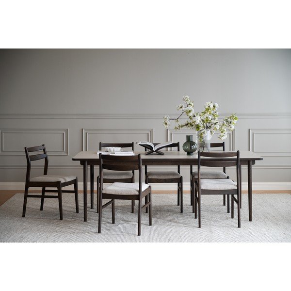 Scaun de dining crem/în culoare naturală închisă din lemn de stejar Kerwin – Rowico-image-4
