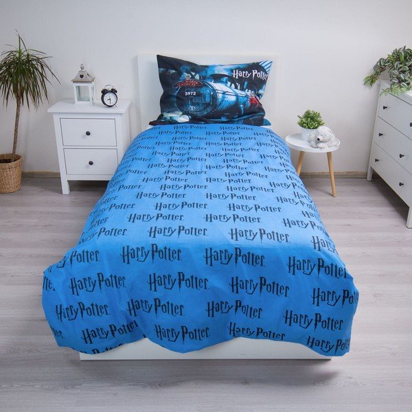 Lenjerie de pat pentru copii din bumbac pentru pat de o persoană 140x200 cm Harry Potter "Hogwarts Express" – Jerry Fabrics-image-2