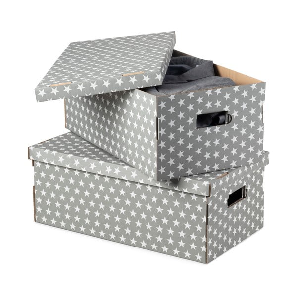 Cutii de depozitare 2 buc. din hârtie cu capac Stars - Compactor-image-3