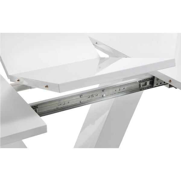 Masă de dining extensibilă cu aspect lucios cu blat suplimentar 90x140 cm Aaron – Støraa-image-3