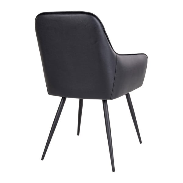 Set de scaune de sufragerie negru cu cotiere 2 buc. tapițat Harbo – House Nordic-image-4