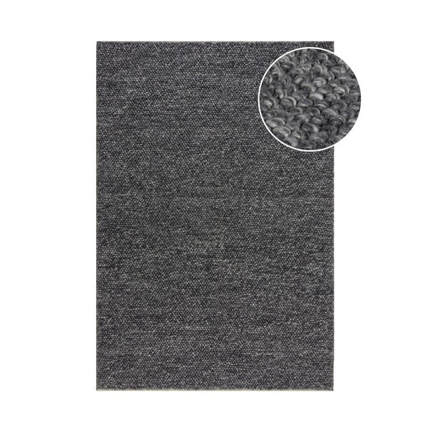 Covor gri închis țesut manual din amestesc de lână 120x170 cm Minerals – Flair Rugs