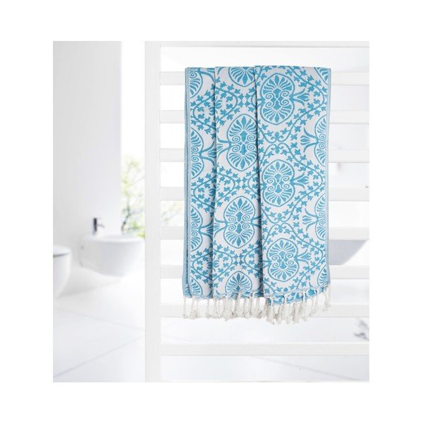Prosop hammam Kate Louise Bianca, 165 x 100 cm, turcoaz-image-2