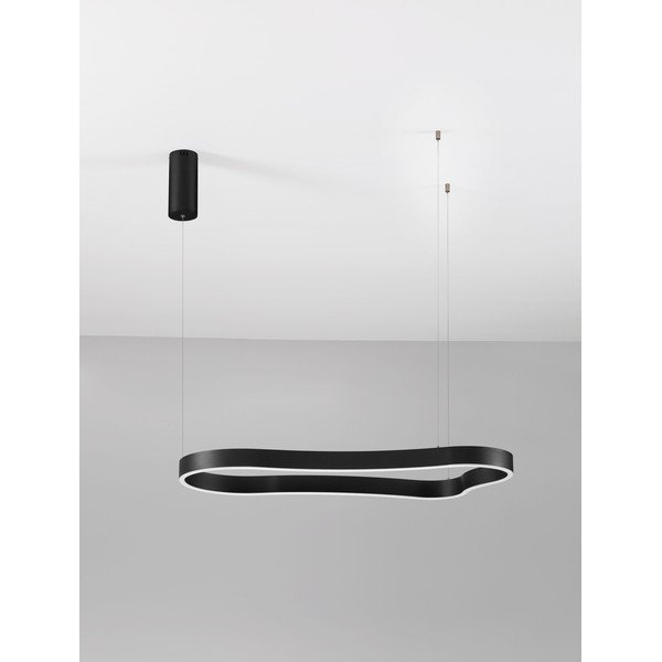 Lustră negru-mat LED cu intensitate reglabilă din aluminiu Dussa – Nova Luce-image-3