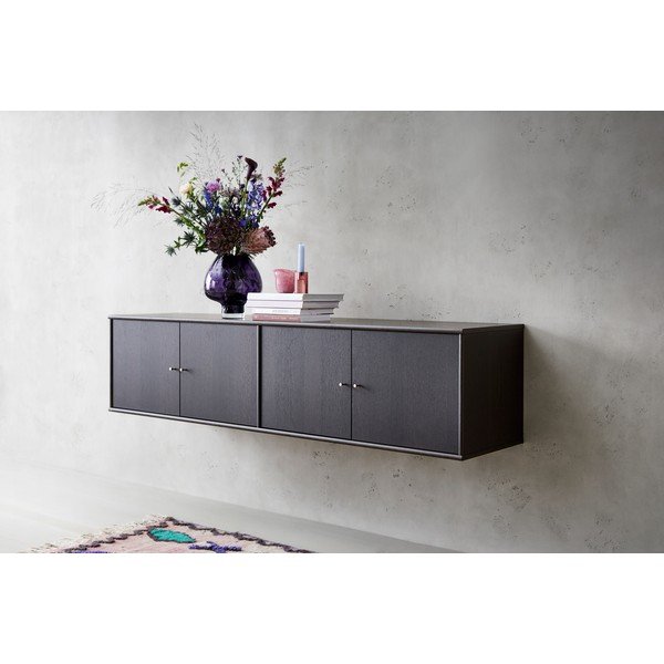 Comodă joasă maro închis cu aspect de stejar  176x42 cm Mistral - Hammel Furniture-image-2