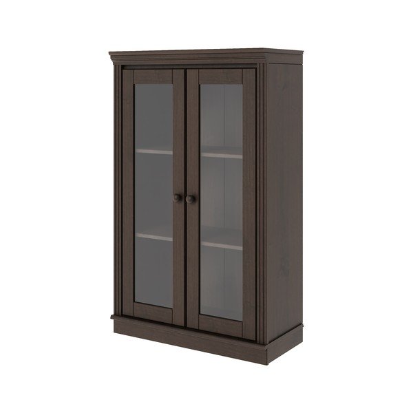 Vitrină maro închis din lemn de pin 74x118x35 cm Anita – Støraa-image-2
