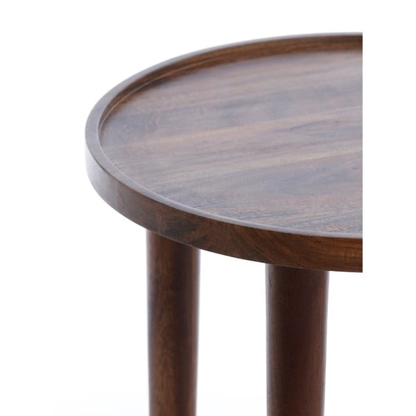Măsuță auxiliară rotundă din lemn masiv de acacia ø 49 cm Qiano – Light & Living-image-4