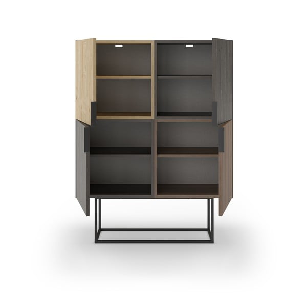 Dulap maro/în culoare naturală cu aspect de lemn de stejar 100x130 cm Titan – Marckeric-image-2