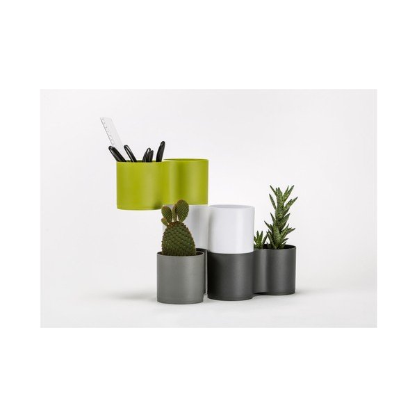 Ghiveci dublu Plastia Modulo, verde-image-1