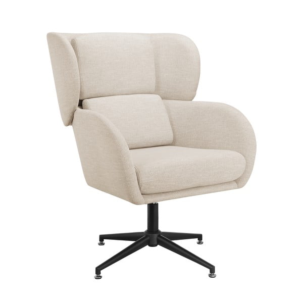 Fotoliu alb wing cu tapițerie din catifea Vanessa – Støraa