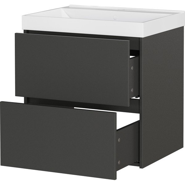 Dulap sub chiuvetă gri antracit suspendat cu aspect mat 61x65 cm Bodera – Germania-image-4