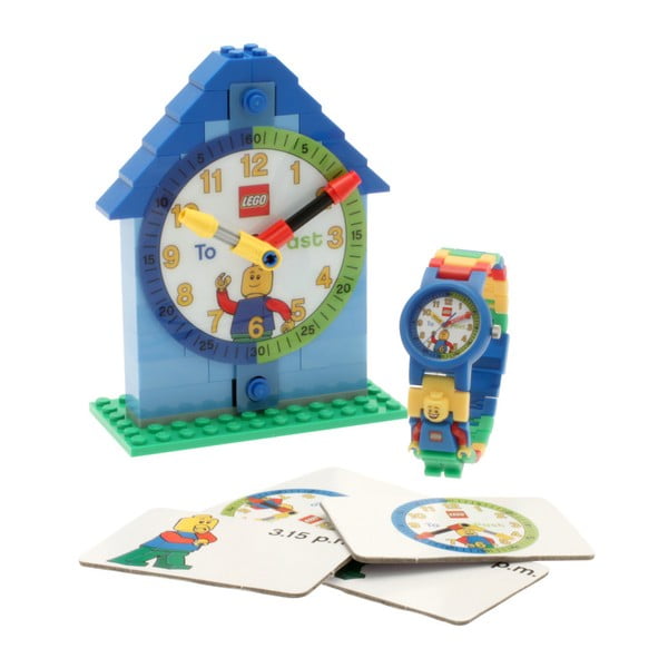 Ceas și piesă didactică LEGO® Time Teacher, albastru 