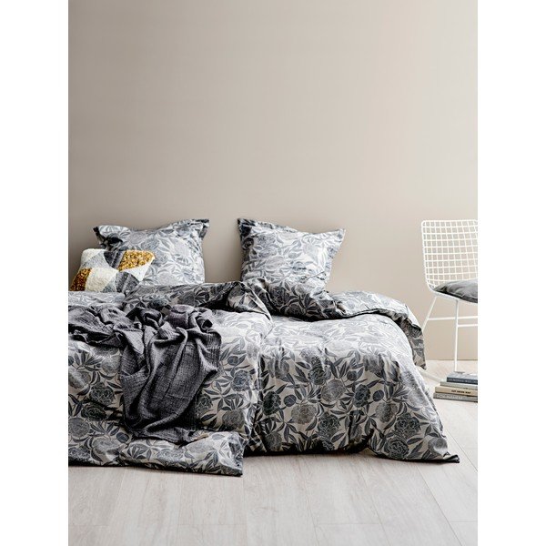 Lenjerie de pat din bumbac satinat pentru pat single Södahl Tapestry, 140 x 220 cm, gri-image-1