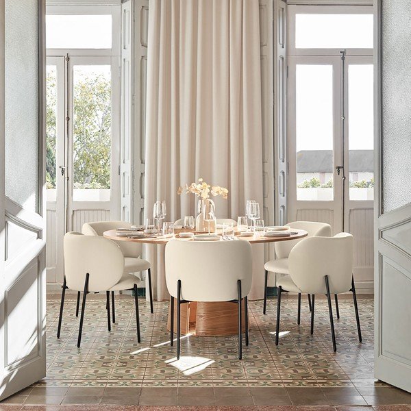 Masă de dining rotundă cu aspect de lemn de frasin ø 157 cm Cep – Teulat-image-3