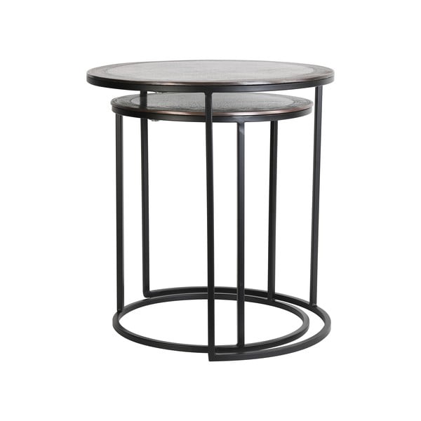 Măsuțe auxiliare  rotunde din metal 2 buc. ø 50 cm Talca – Light & Living-image-1