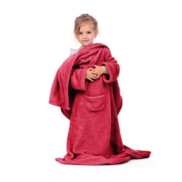 Pătură cu mâneci pentru copii DecoKing Lazykids, roșu-image-2