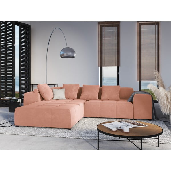 Pernă pentru canapea modulară roz cu tapițerie din catifea Rome Velvet - Cosmopolitan Design-image-3