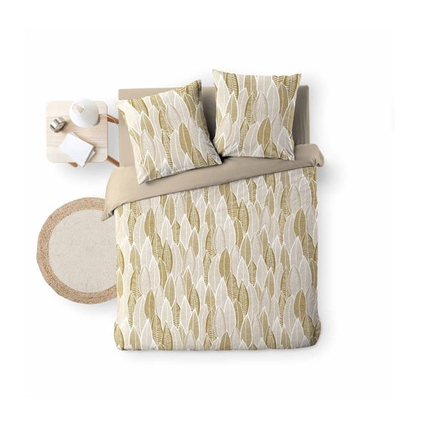 Lenjerie de pat galben ocru din microfibră pentru pat dublu, extinsă 240x220 cm Kim – douceur d'intérieur-image-4