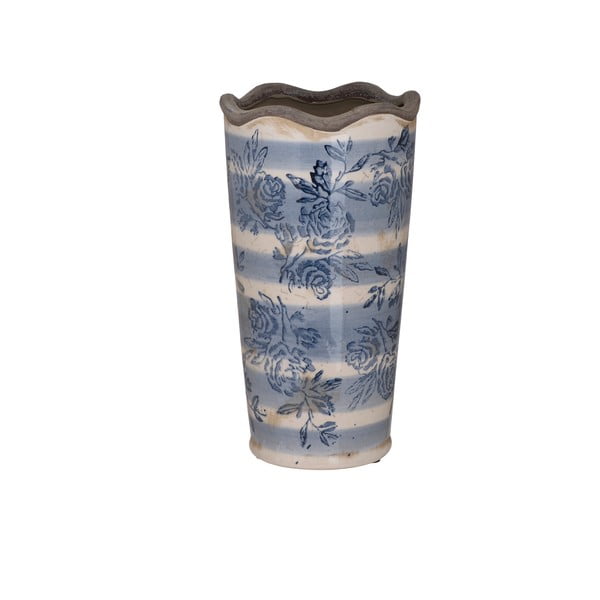 Vază din ceramică InArt Antigue, ⌀ 13,5 cm, alb - albastru
