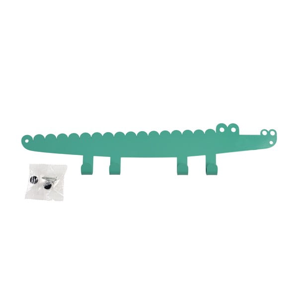 Cuier pentru copii verde pentru perete din metal Crocodile – Rex London-image-3