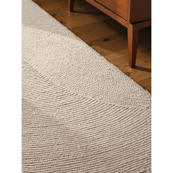 Covor tip traversă în culoare naturală deschisă, țesut manual, din lână 80x200 cm Eleni Natural White – Hanse Home-image-3