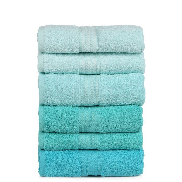 Set 4 prosoape baie Rainbow Water, 70 x 140 cm, turcoaz-image-1