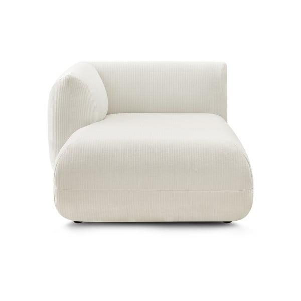 Modul pentru canapea alb cu tapițerie din catifea reiată  (cu colțar pe partea stângă ) Lecomte – Bobochic Paris